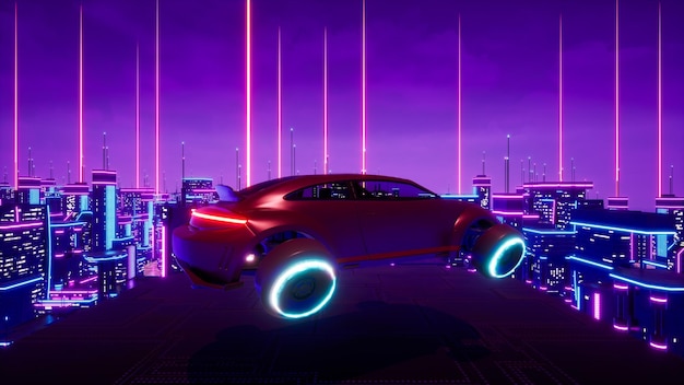 Autonomno vozilo u futurističkom gradu